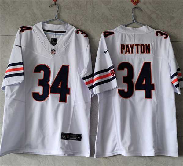 Mens Chicago Bears #34 Walter Payton White 2023 F.U.S.E. Vapor Untouchable Limited Stitched Football Jersey->chicago bears->NFL Jersey